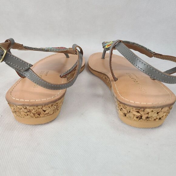 New VERY VOLATILE "HANIYA" Gray with Multi Colored Beaded Sandals Women's (7) - Picture 4 of 10